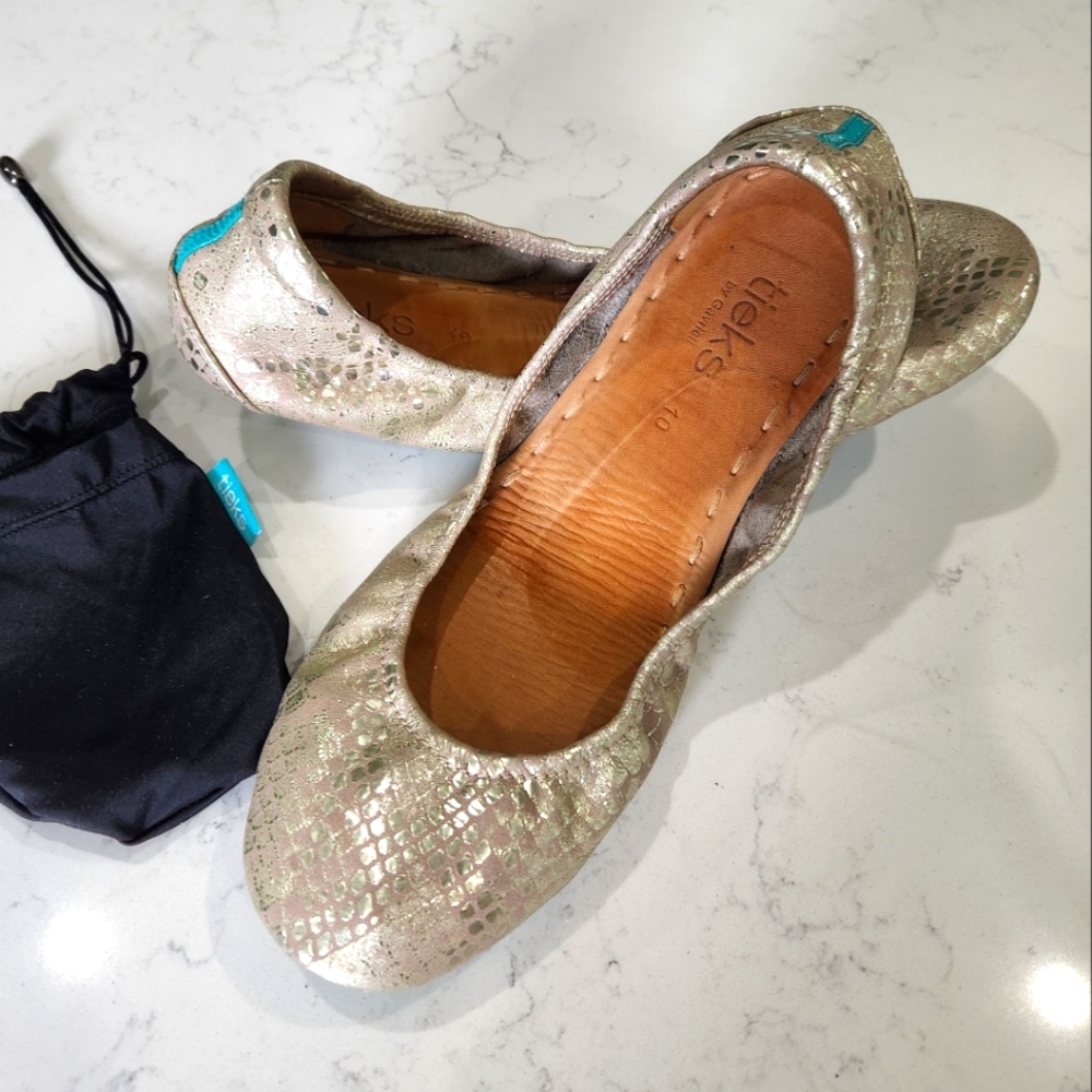 Tieks Romantic Blush Silver Print Collection!! EUC sz 10
